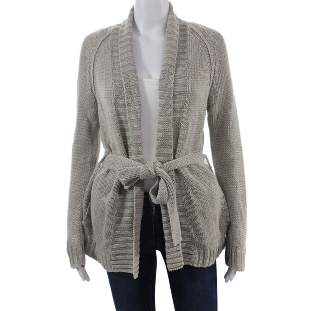 Steven Alan Unisex Gray Linen Cardigan Sweater Long Sleeve Size S